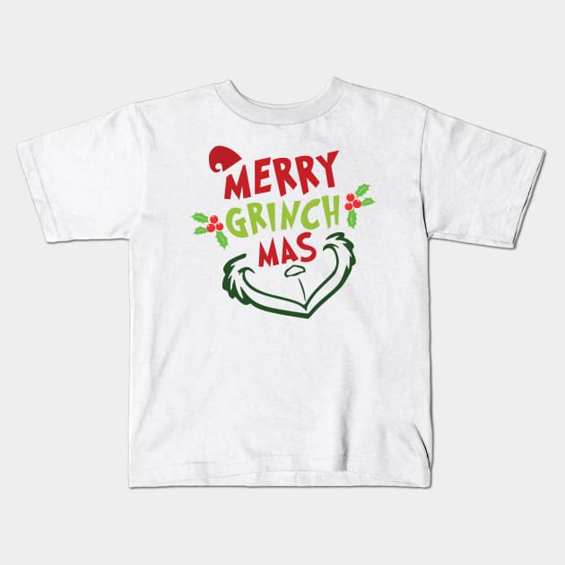 Merry Grinchmas - Great Christmas Gift Grinnch Lovers Kids T-Shirt by teespringplus